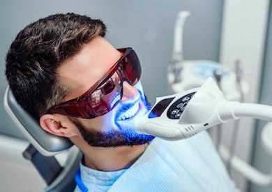 man getting teeth whitened in maple grove mn