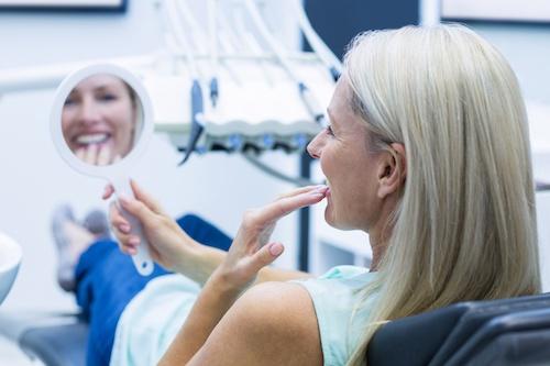 woman at the cosmetic dentist in maple grove